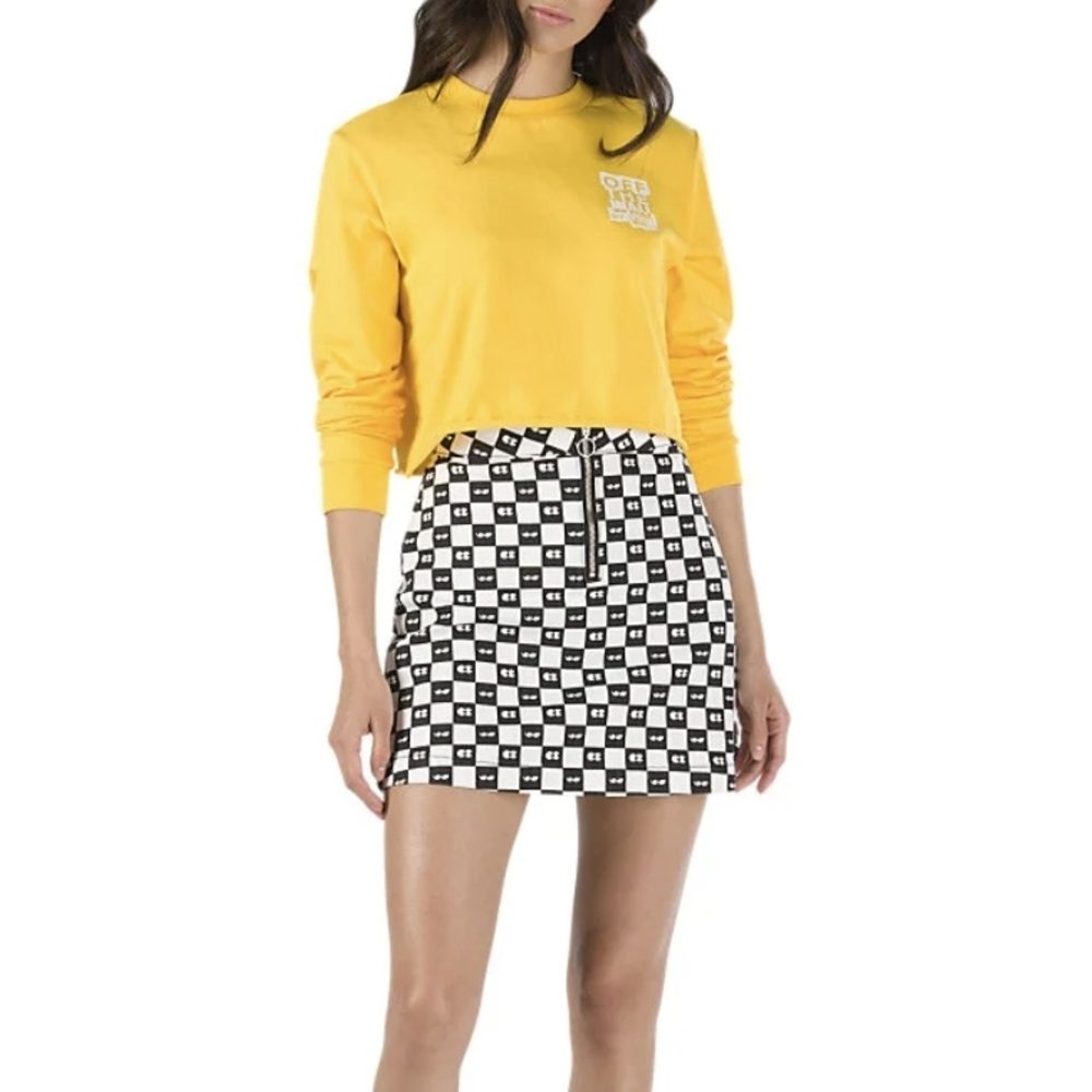 Vans Black and White Patterned Mini Skirt